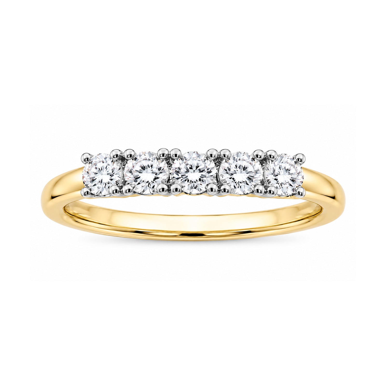 9ct gold 5 stone lab grown E/VS Diamond ring 0.50cts LG