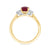 9ct gold 7x5 oval lab created ruby & E/VS diamonds ring 0.25cts LG