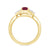 9ct gold 7x5 oval lab created ruby & E/VS diamond ring 0.20cts LG
