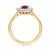9ct gold 7x5 oval lab created ruby & E/VS diamond cluster ring 0.33cts LG