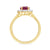 9ct gold 8x6 oval lab created ruby & E/VS diamond cluster ring 0.36cts LG