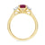 9ct gold 9x7 oval lab created ruby & E/VS diamonds ring 0.25cts LG