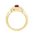 9ct gold 9x7 oval lab created ruby & E/VS diamond ring 0.20cts LG