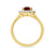 9ct gold 9x7 oval lab created ruby & E/VS diamond cluster ring 0.36cts LG