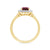 9ct gold 7x5 octagonal lab created ruby & E/VS diamond cluster ring 0.36cts LG