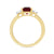9ct gold 8x6 octagonal lab created ruby & E/VS diamonds ring 0.40cts LG