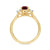 9ct gold 7x5 pear lab created ruby & E/VS diamonds ring 0.25cts LG