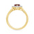 9ct gold 7x5 pear lab created ruby & E/VS diamond cluster ring 0.33cts LG