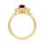 9ct gold 8x6 pear lab created ruby & E/VS diamonds ring 0.25cts LG