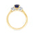9ct gold 7x5 oval lab created sapphire & E/VS diamonds ring 0.25cts LG