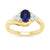 9ct gold 7x5 oval lab created sapphire & E/VS diamond ring 0.20cts LG