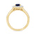 9ct gold 7x5 oval lab created sapphire & E/VS diamond shoulders cluster ring 0.50cts LG