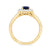 9ct gold 8x6 oval lab created sapphire & E/VS diamond shoulders cluster ring 0.50cts LG
