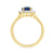 9ct gold 8x6 oval lab created sapphire & E/VS diamond cluster ring 0.36cts LG