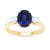 9ct gold 9x7 oval lab created sapphire & E/VS diamonds ring 0.25cts LG