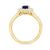 9ct gold 9x7 oval lab created sapphire & E/VS diamond shoulders cluster ring 0.50cts LG