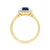 9ct gold 8x6 octagonal lab created sapphire & E/VS diamond cluster ring 0.40cts LG