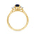 9ct gold 7x5 pear lab created sapphire & E/VS diamonds ring 0.25cts LG