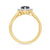9ct gold 7x5 pear lab created sapphire & E/VS diamond cluster ring 0.33cts LG