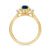 9ct gold 8x6 pear lab created sapphire & E/VS diamonds ring 0.25cts LG