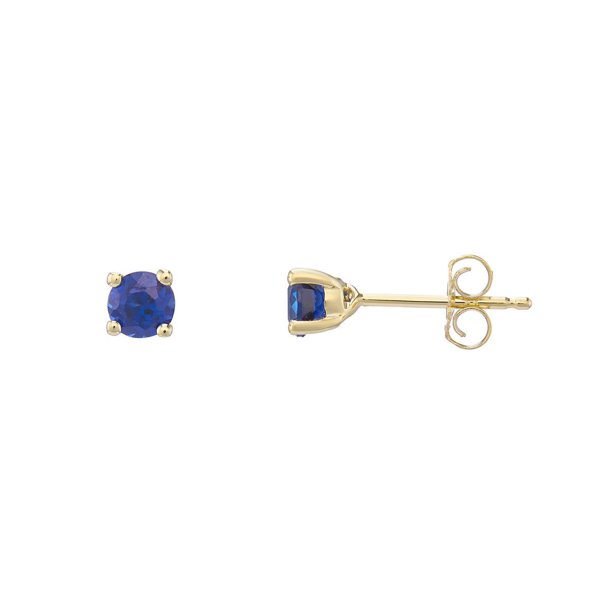 9ct gold Lab Created Sapphire 4mm round studs