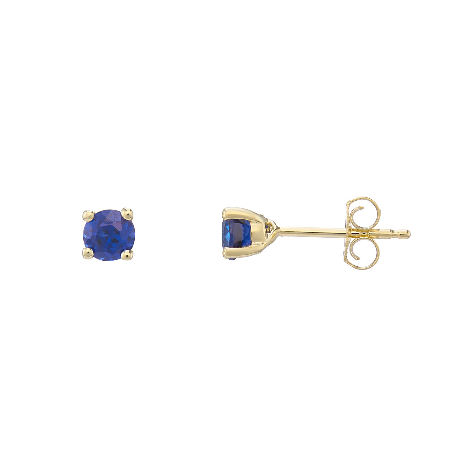 9ct gold Lab Created Sapphire 4mm round studs