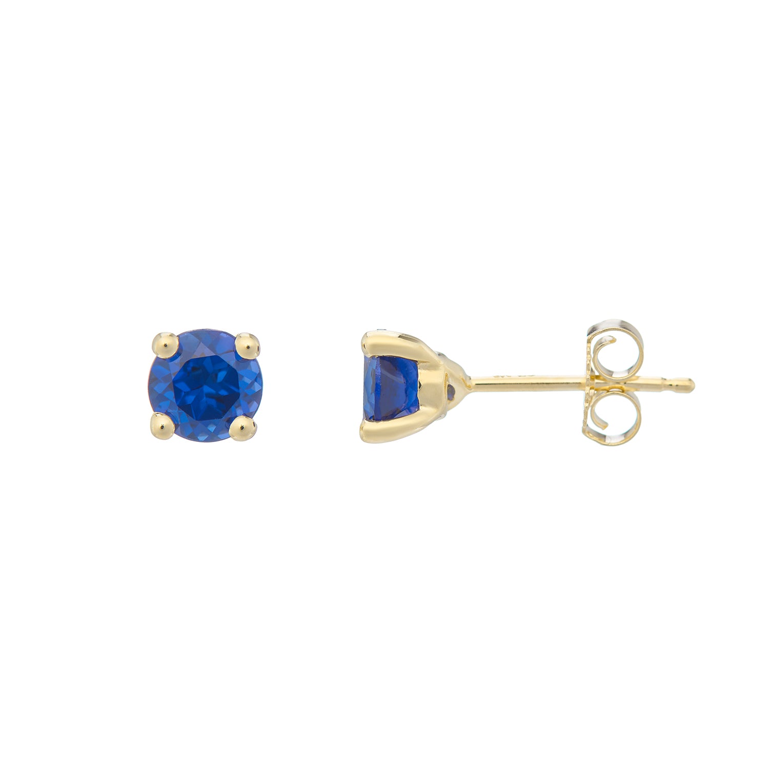 9ct gold Lab Created Sapphire 5mm round studs