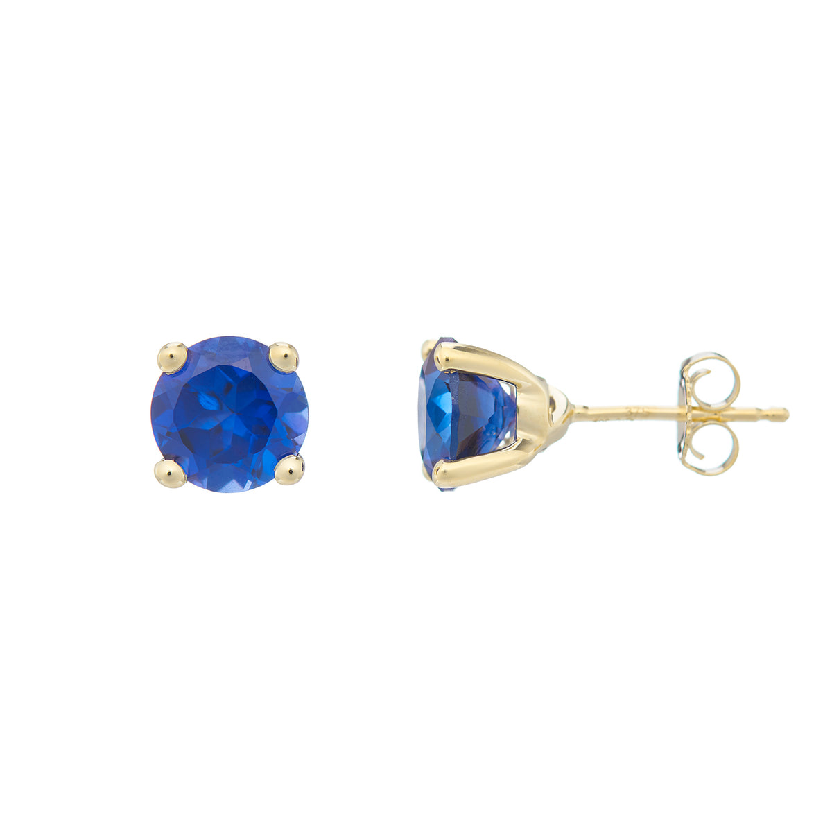 9ct gold Lab Created Sapphire 7mm round studs