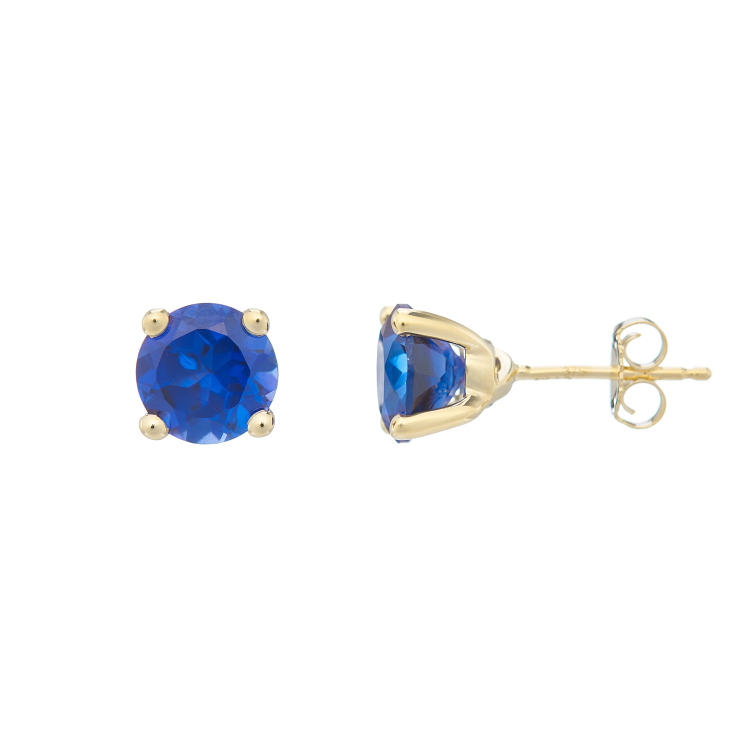 9ct gold Lab Created Sapphire 7mm round studs
