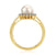 9ct gold 7mm cultured pearl & diamond cluster ring 0.15ct