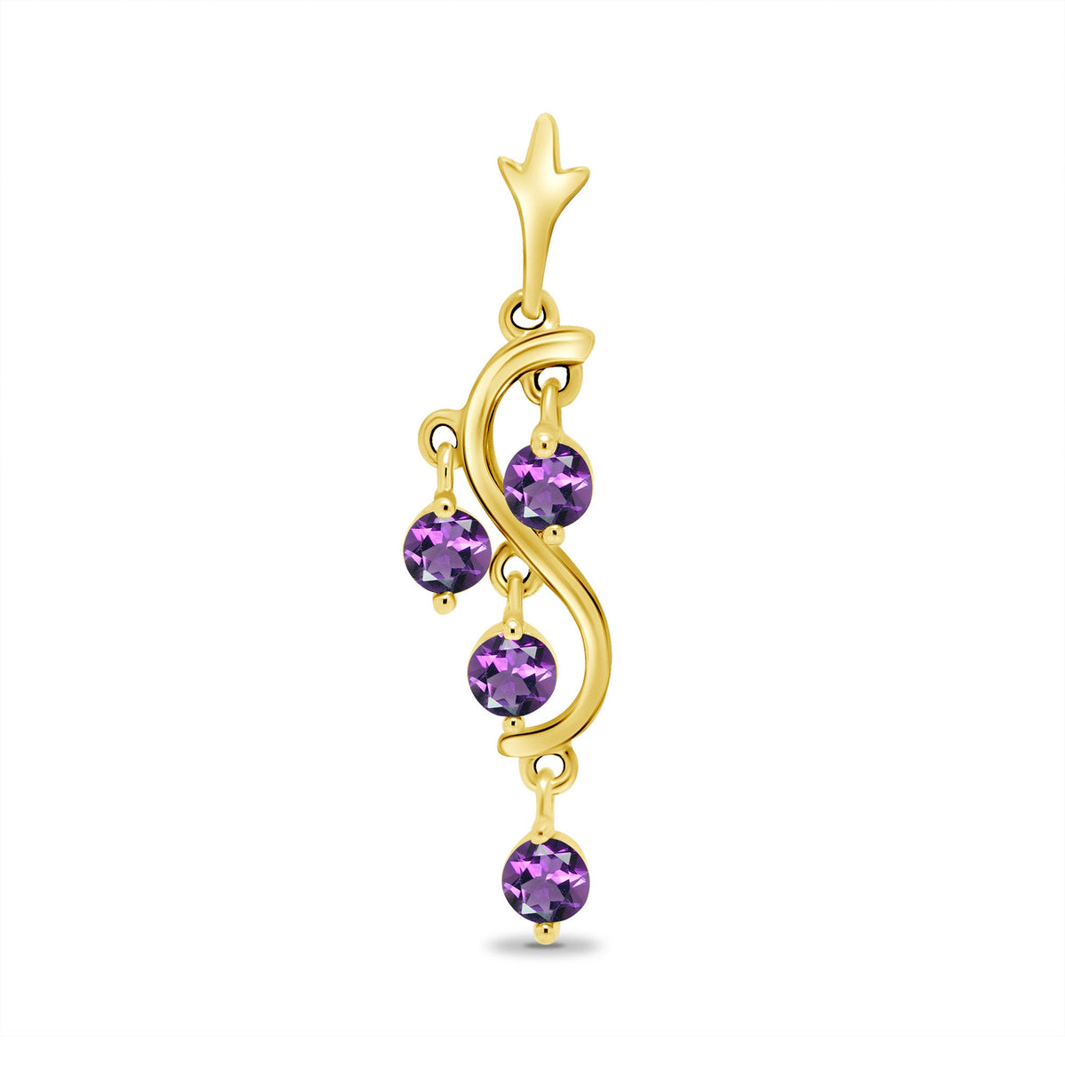 9ct gold 3mm amethyst pendant