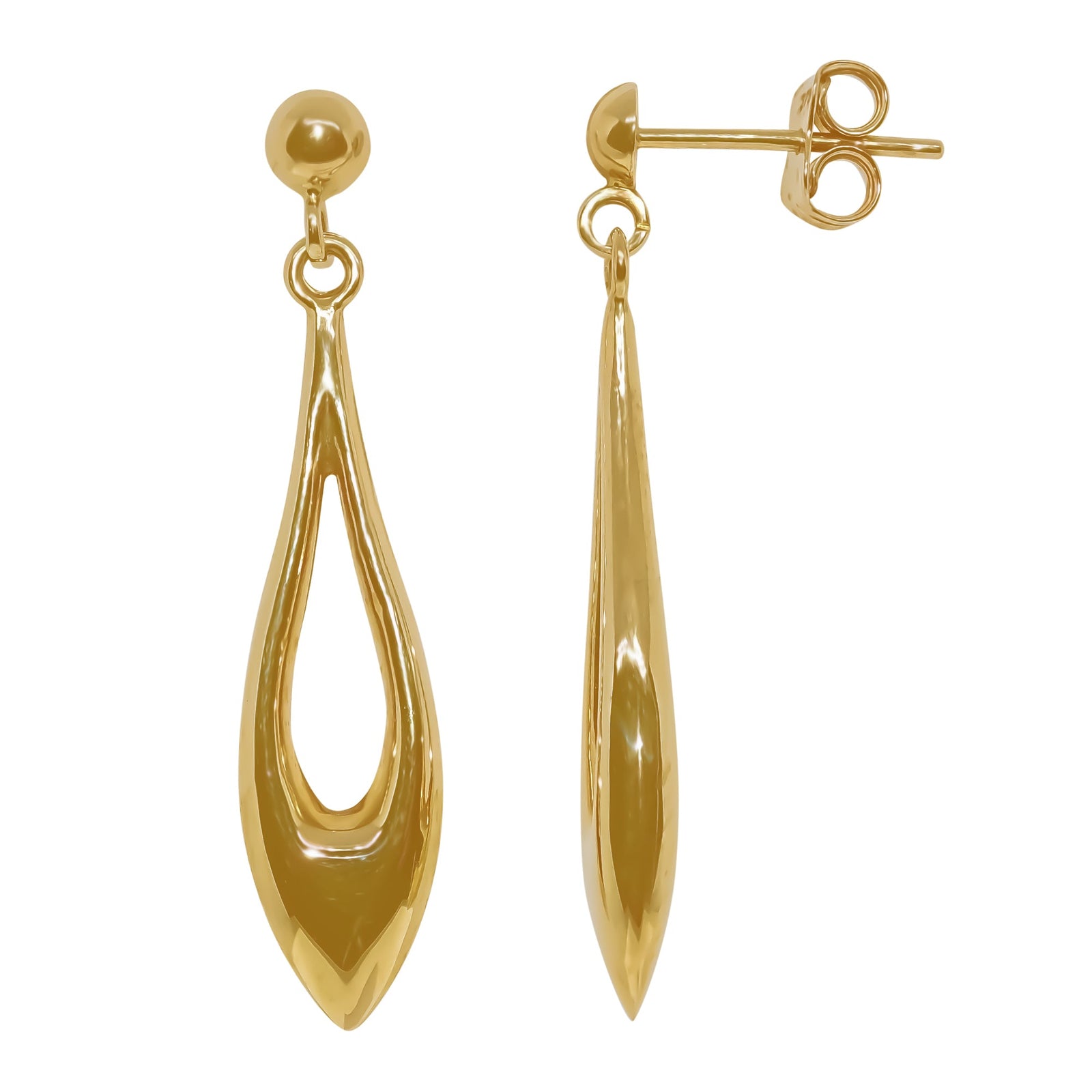 9ct gold drop earrings