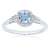 9ct white gold 5mm cushion shape aquamarine & diamond ring 0.15ct