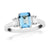 9ct white gold 7x5mm octagon cut aquamarine & baguette diamond shoulders ring 0.17ct