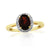 9ct gold 8x6mm oval garnet & diamond cluster ring 0.08ct