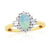 9ct gold 7x5mm oval opal & brilliant /baguette cut diamond cluster ring 0.33ct