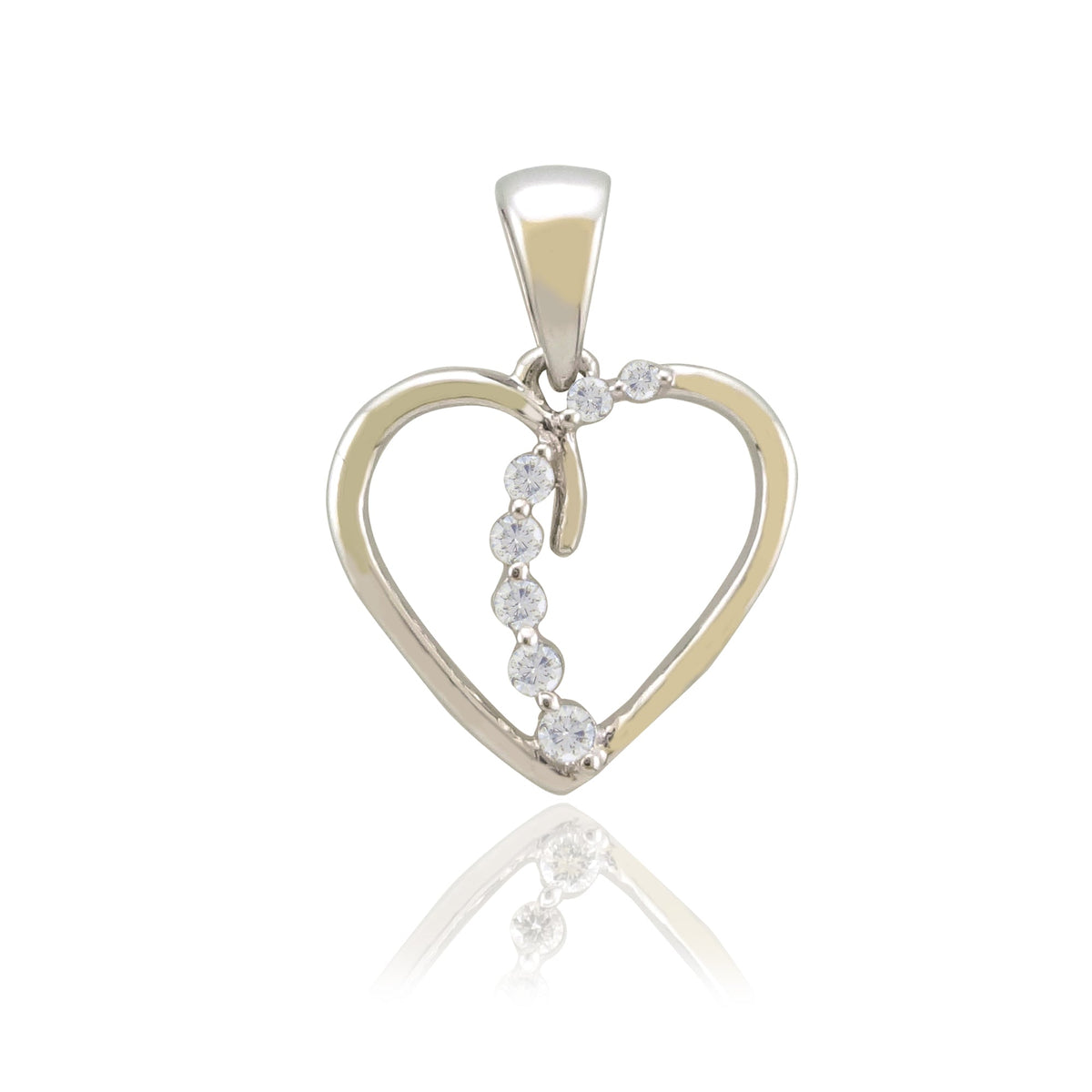 9ct gold &#39;journey&#39; diamond set heart pendant 0.10ct