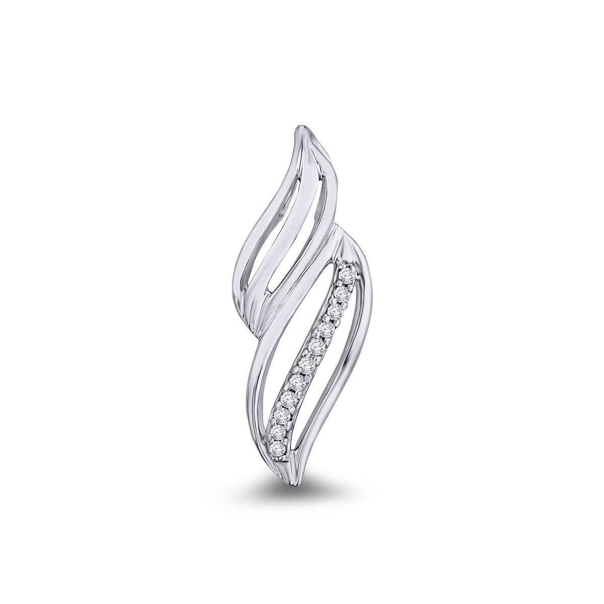 9ct white gold fancy diamond pendant 0.06ct