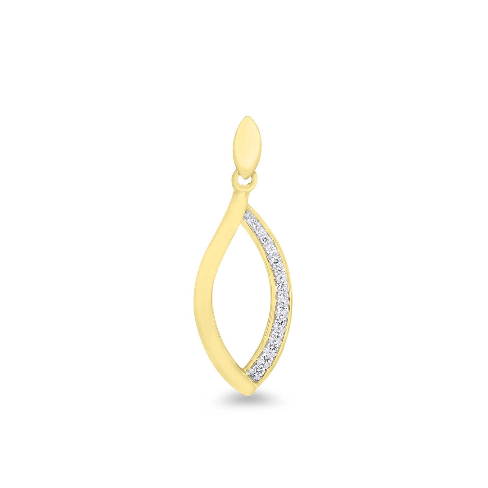 9ct gold marquise shape diamond set pendant  0.08ct