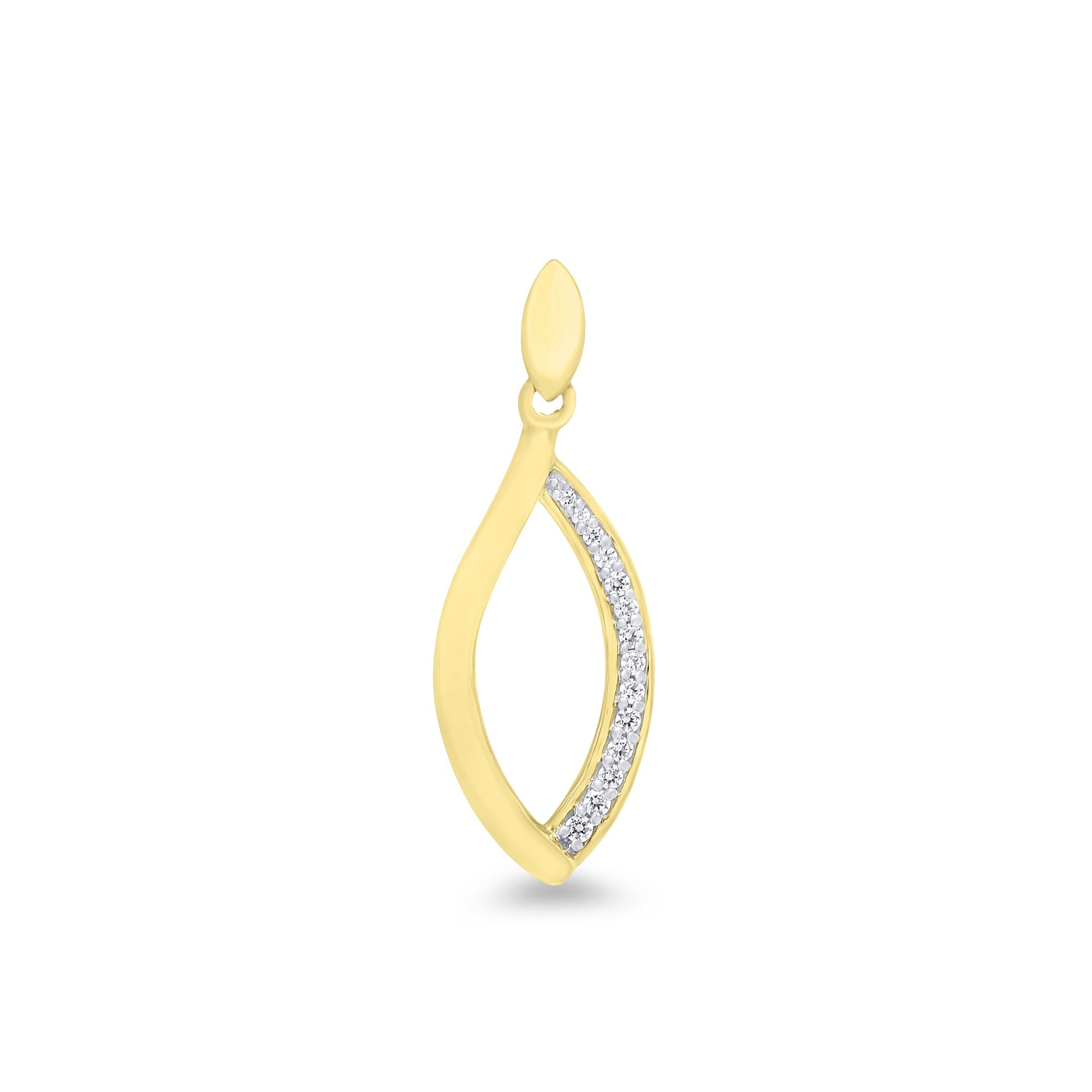 9ct gold marquise shape diamond set pendant  0.08ct