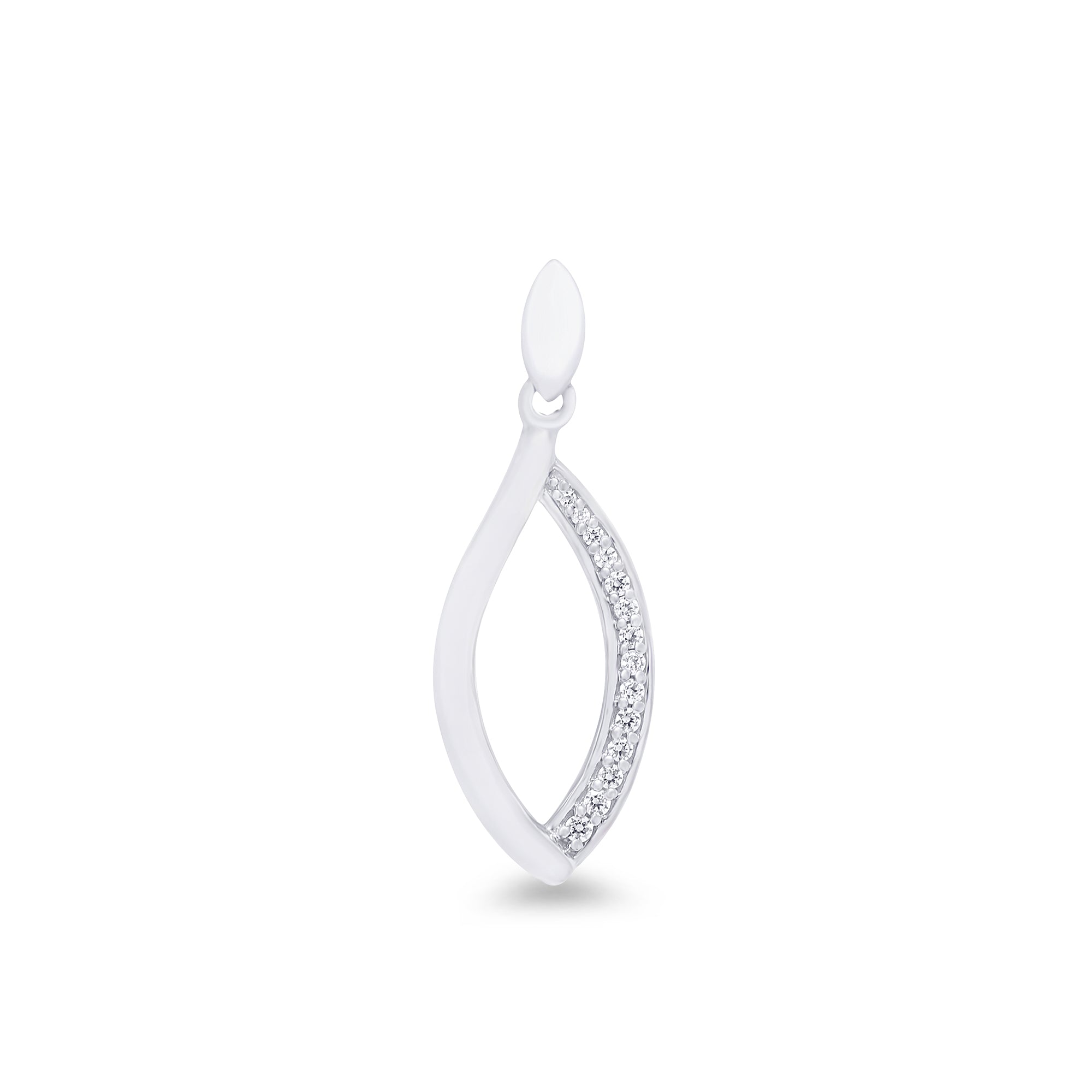 9ct white gold marquise shape diamond set pendant  0.08ct