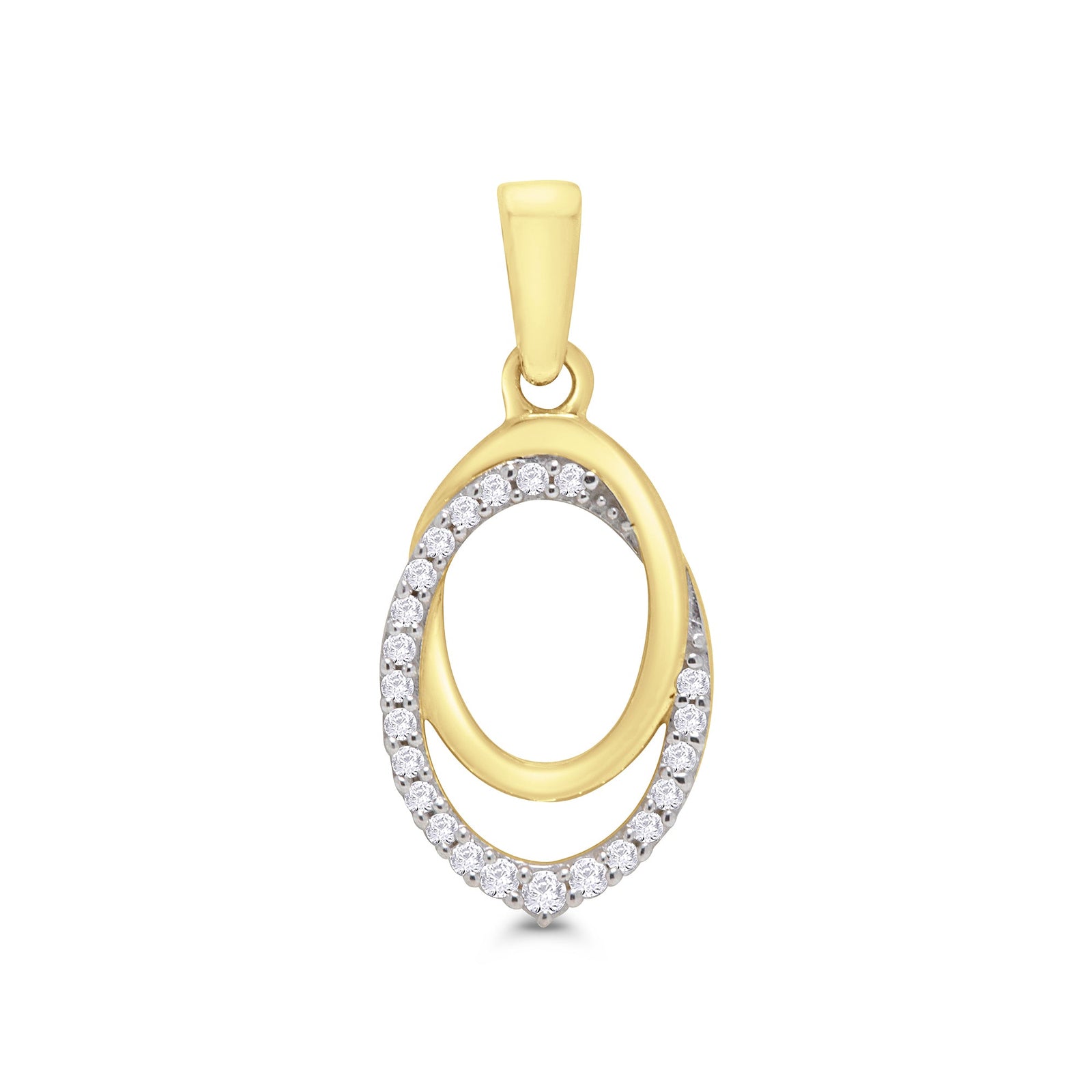 9ct gold diamond set pendant 0.10ct