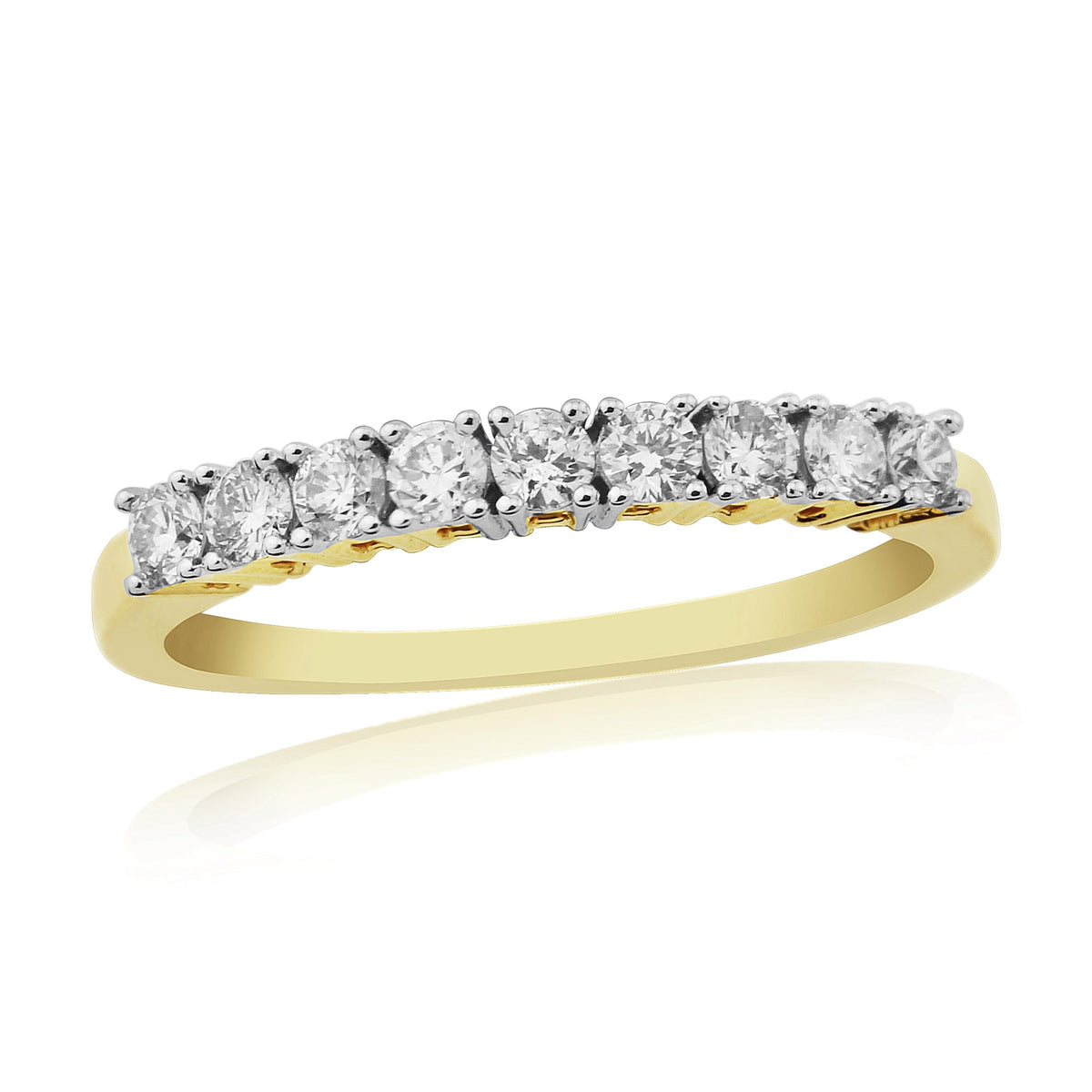 9ct gold nine stone diamond half eternity ring 0.30ct