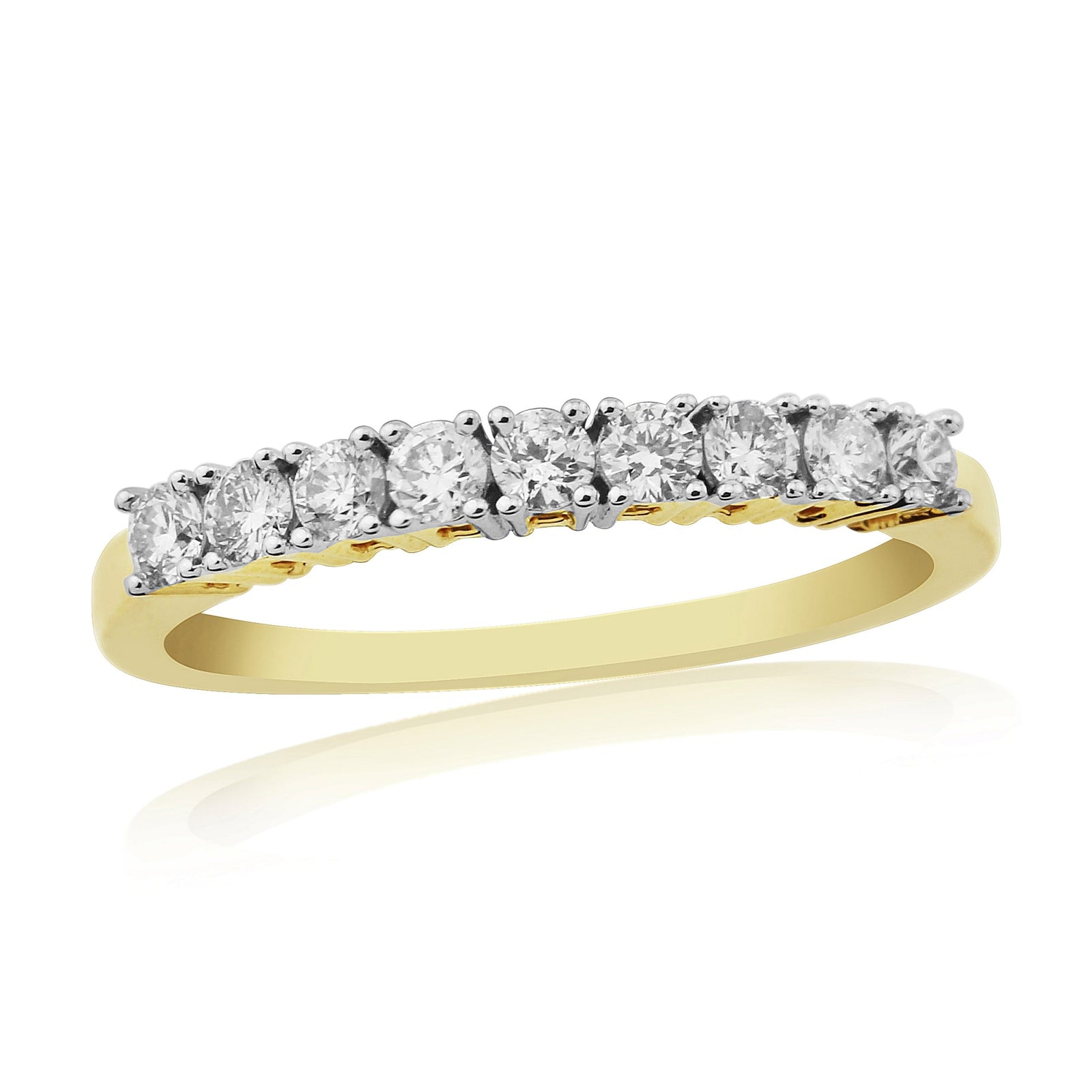 9ct gold nine stone diamond half eternity ring 0.30ct