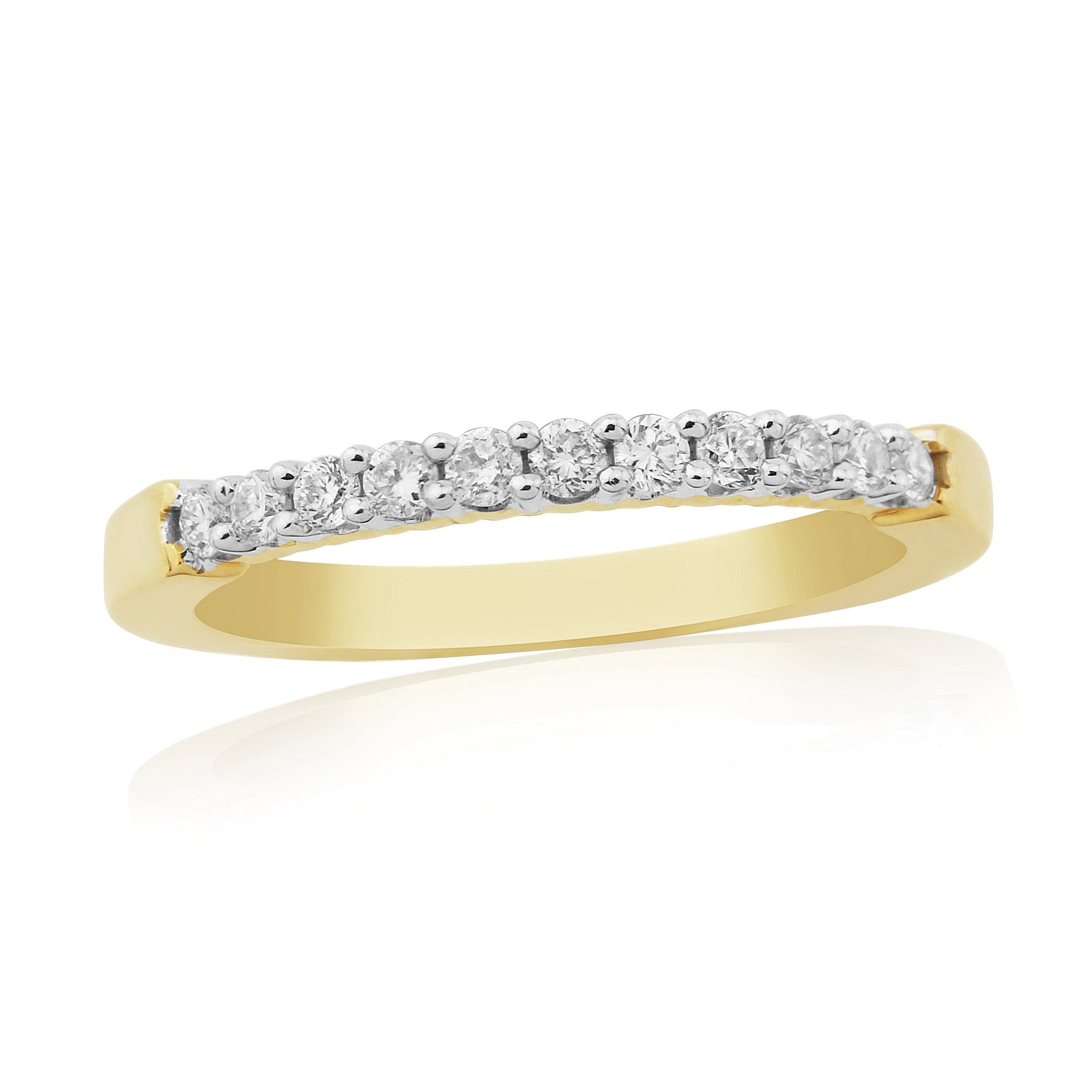 9ct gold claw set diamond half eternity ring 0.25ct