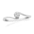 9ct white gold six claw single stone diamond crossover ring 0.08ct