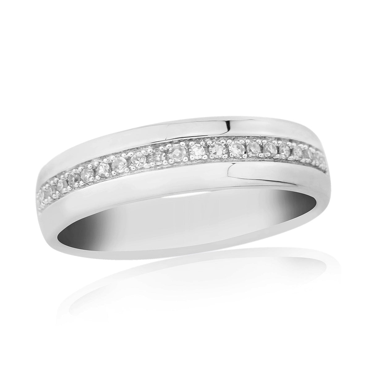 9ct white gold diamond set half eternity ring 0.10ct