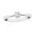 9ct white gold six claw set single stone diamond ring 0.15ct