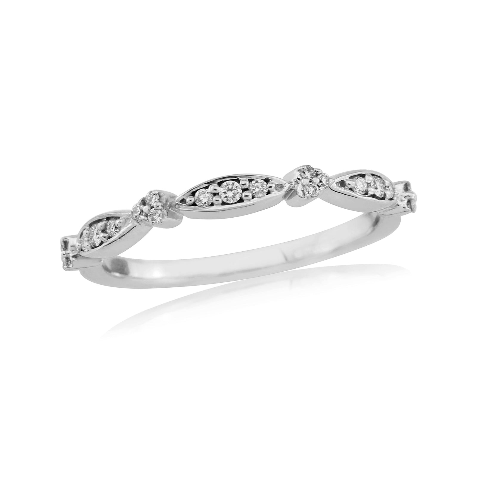 9ct white gold diamond set half eternity ring 0.10ct