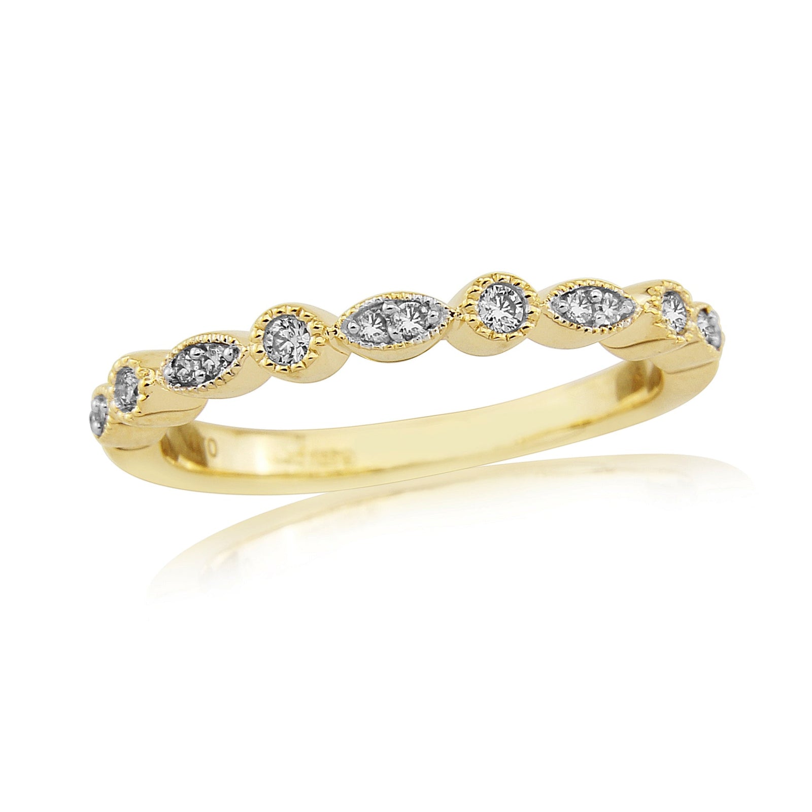 9ct gold diamond set ahlf eternity ring 0.11ct